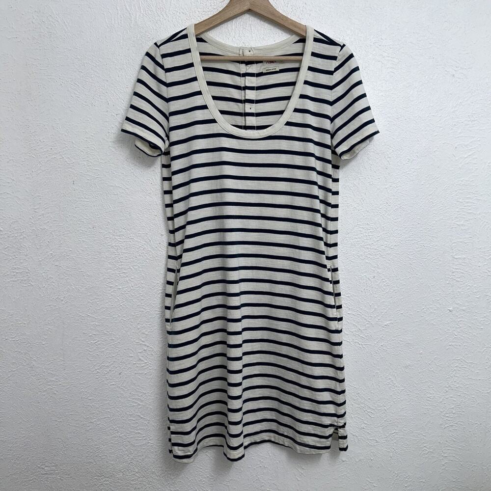 Faherty Merritt Button Up Back T-Shirt Striped Dress Women’s Small